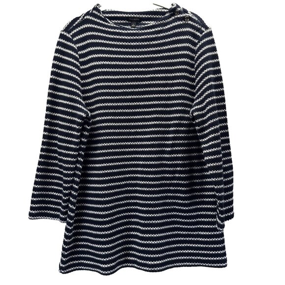 Talbots Tops - Talbots Women's Top Size Large Black White Stripe Knit 3/4 Sleeves Pullover